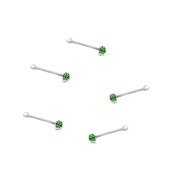 Pierce nas argint cu pietre verzi DiAmanti KN004_Green-AS